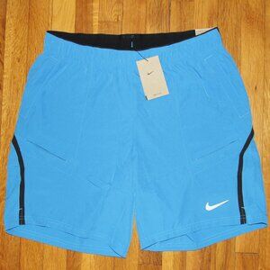 Nike Court Advantage Dri-Fit 9" Tennis Pickleball Shorts Mens XL Blue Black